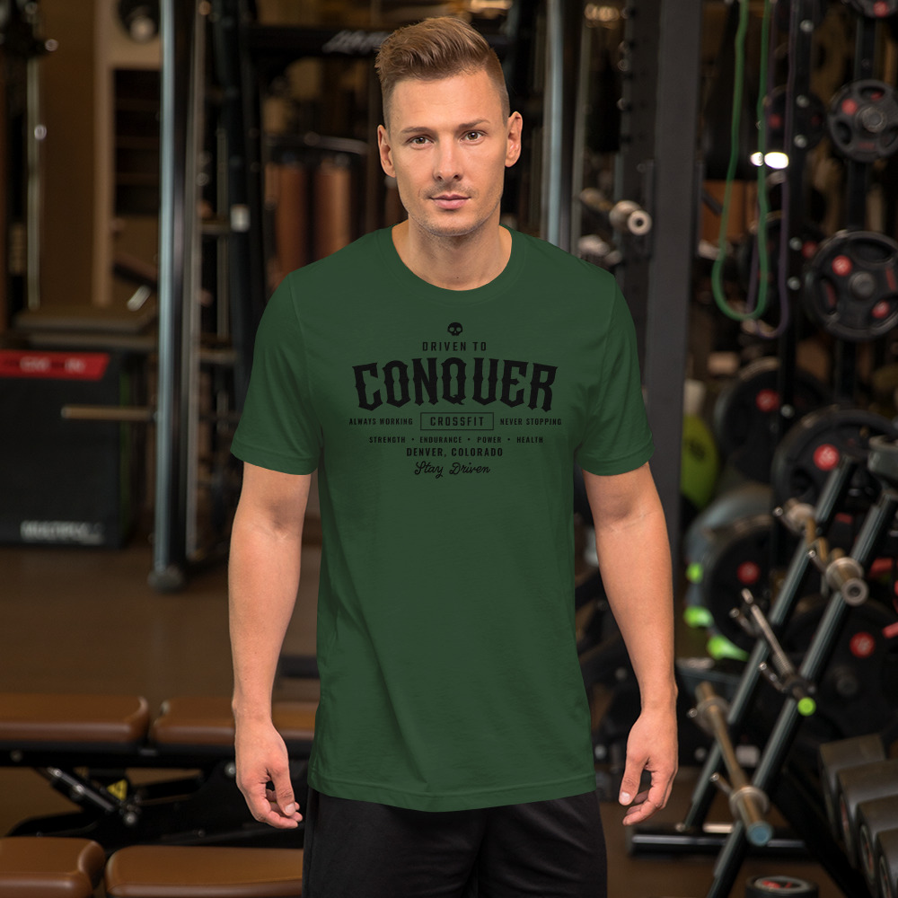 Conquer (black print) Dark T-Shirts - DTC CrossFit